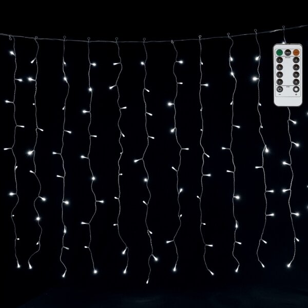 Aigostar - LED Ven. ván. řetěz 300xLED/6W/230V/8 funkcí 3x1m IP44 stud bílá+DO