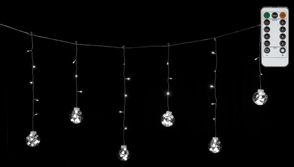 Aigostar - LED Ven. ván. řetěz 120xLED/6W/230V/8 funkcí 3x0,6m IP44 stud bílá+DO