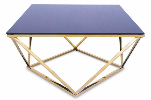 DekorStyle Konferenční stolek DIAMANTA GOLD BLACK