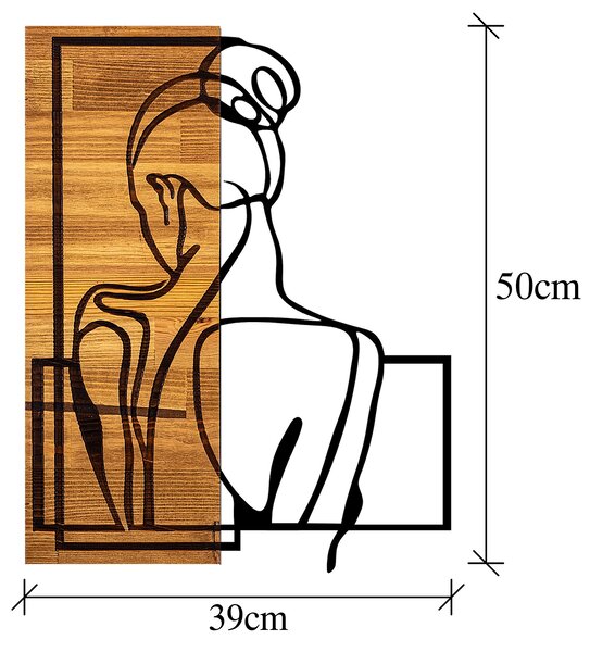 ASIR Nástěnná dřevěná dekorace WOMAN POSTURE