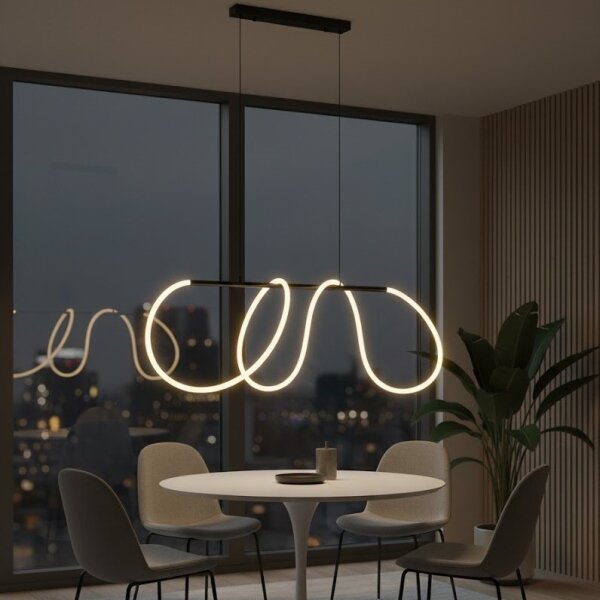 LED Lustr na lanku FLEXI LED/45W/230V 4000K černá