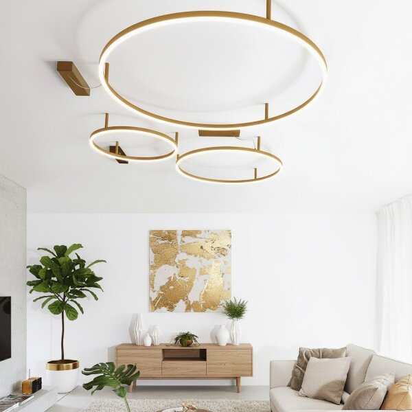Ideal Lux - LED Stropní svítidlo ORACLE SLIM LED/29W/230V 3000K pr. 50 cm zlatá