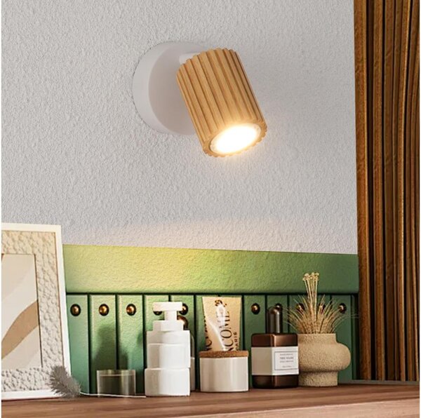 Brilagi - Nástěnné bodové svítidlo MODERN WOOD 1xGU10/8W/230V dřevo/bílá