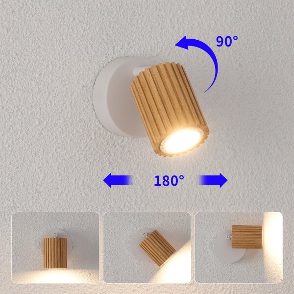 Brilagi - Nástěnné bodové svítidlo MODERN WOOD 1xGU10/8W/230V dřevo/bílá