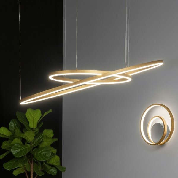 Ideal Lux - LED Lustr na lanku ORACLE SLIM LED/29W/230V 3000K pr. 50 cm zlatá