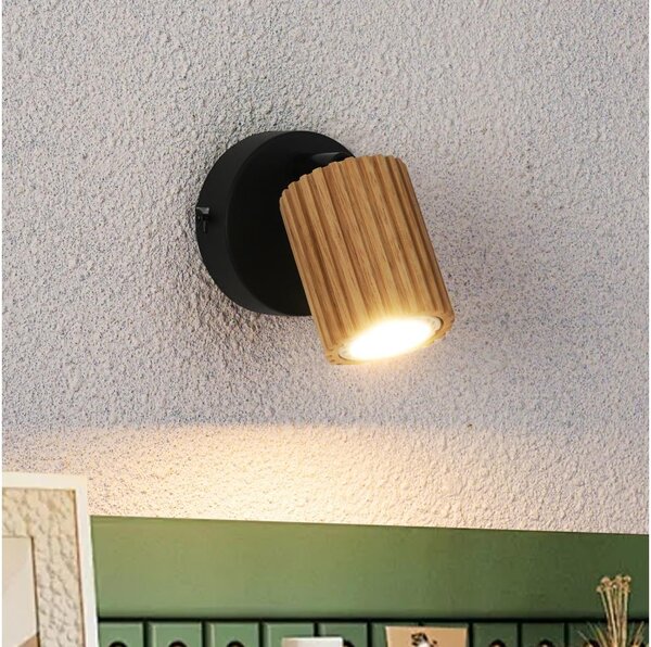 Brilagi - Nástěnné bodové svítidlo MODERN WOOD 1xGU10/8W/230V dřevo/černá