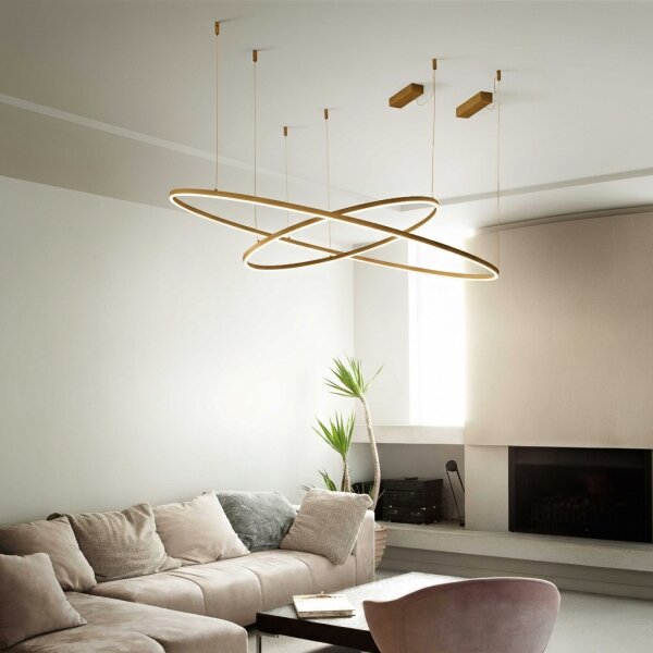 Ideal Lux - LED Lustr na lanku ORACLE SLIM LED/29W/230V 3000K pr. 50 cm zlatá