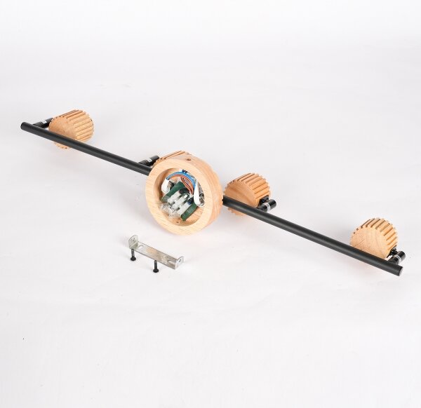 Brilagi - Bodové svítidlo HYGGE 4xE14/15W/230V dřevo/kouřová