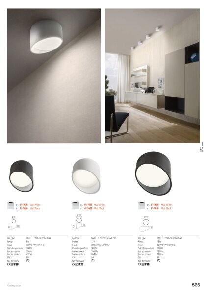 Redo 01-1626 - LED Bodové svítidlo UTO LED/6W/230V pr. 9 cm černá