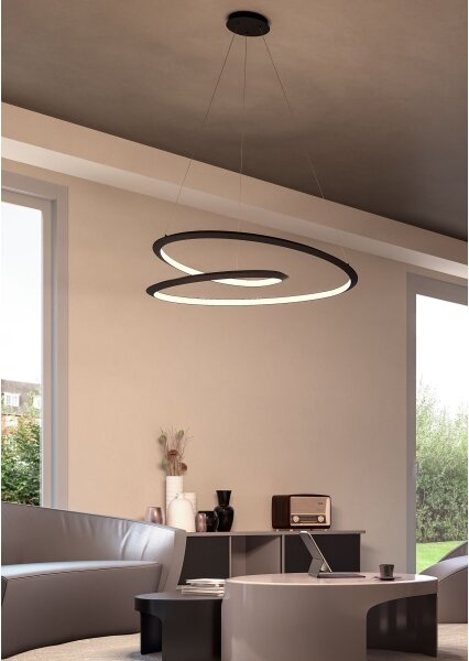 Redo 01-3378 - LED Stmívatelný lustr na lanku STORM LED/60W/230V černá
