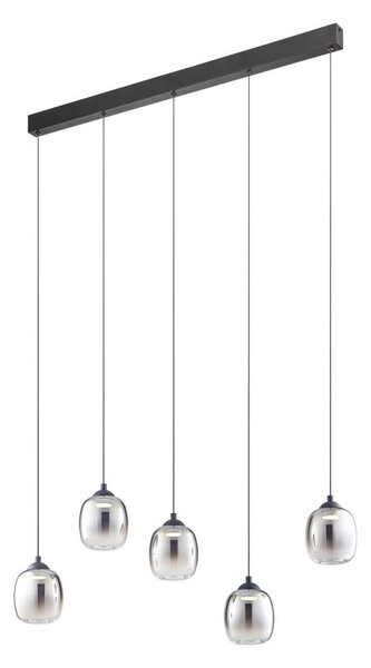 Redo 01-3490 -LED Stmívatelný lustr na lanku KHADI 5xLED/5,2W/230V černá/kouřová