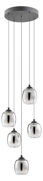 Redo 01-3488 -LED Stmívatelný lustr na lanku KHADI 5xLED/5,2W/230V černá/kouřová