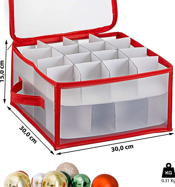 VERK GROUP Vánoční úložný box na baňky, koule a vánoční ozdoby, 32kusů