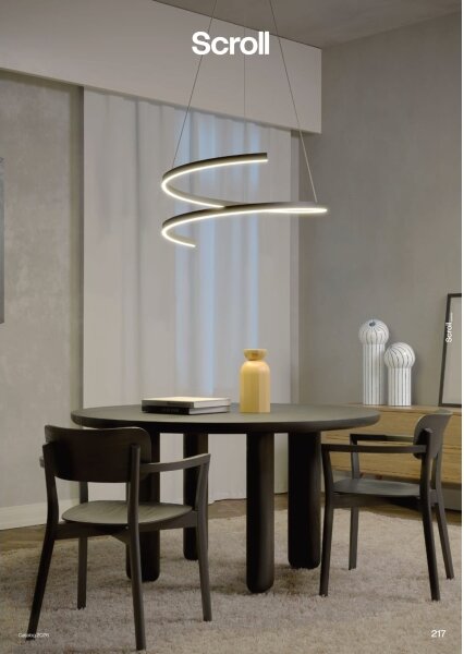 Redo 01-4015 - LED Stmívatelný lustr na lanku SCROLL LED/38W/230V černá