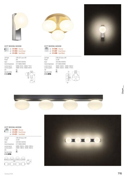 Redo 01-4308 - LED Koupelnové stropní svítidlo OVUM 3xLED/5W/230V IP44 černá