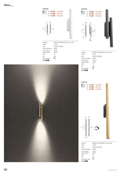 Redo 01-3852 - LED Nástěnné svítidlo NIKOS 4xLED/4W/230V CRI 90 černá