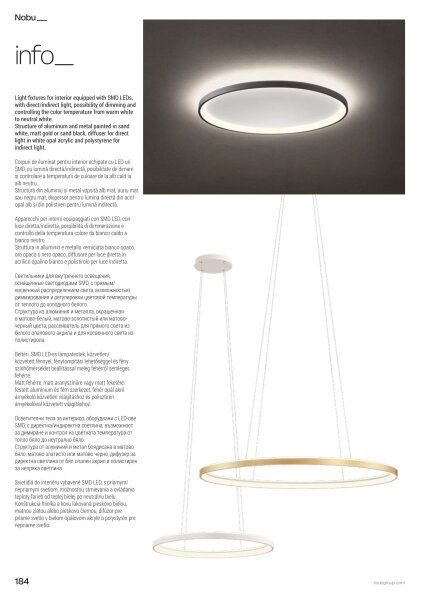 Redo 01-3808 - LED Stmívatelné stropní svítidlo NOBU LED/60W/230V černá