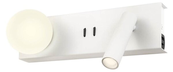 Redo 01-4660 - LED Nástěnné svítidlo NORMA LED/5W/230V + LED/3W CRI 90 USB bílá