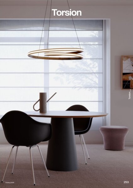 Redo 01-4364 - LED Stmívatelný lustr na lanku TORSION LED/60W/230V zlatá