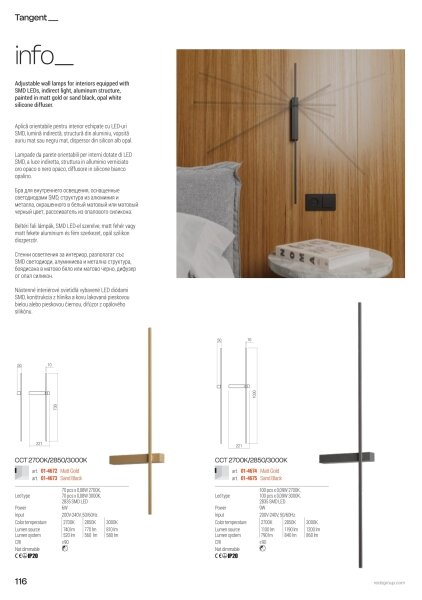 Redo 01-4675 - LED Nástěnné svítidlo TANGENT LED/9W/230V CRI 90 černá