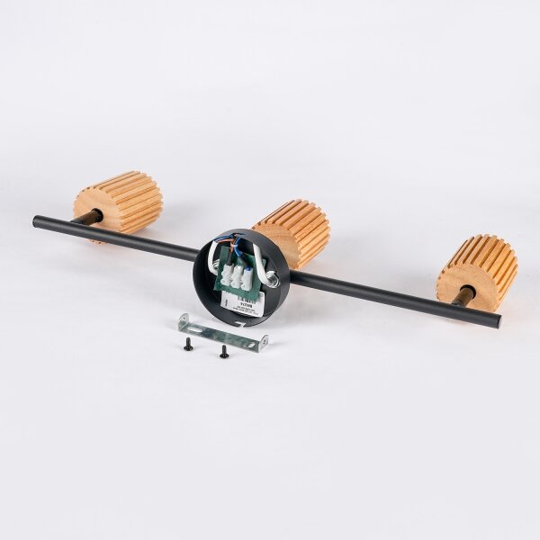 Brilagi - Bodové svítidlo MODERN WOOD 3xGU10/8W/230V dřevo/černá