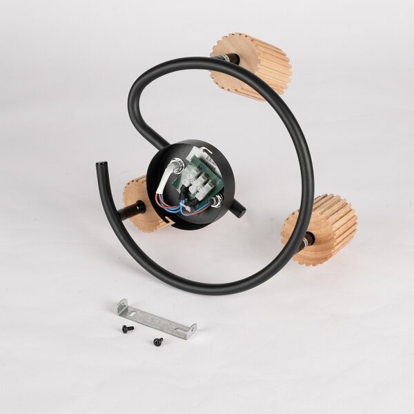 Brilagi - Bodové svítidlo MODERN WOOD 3xGU10/8W/230V dřevo/černá