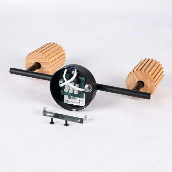 Brilagi - Bodové svítidlo MODERN WOOD 2xGU10/8W/230V dřevo/černá