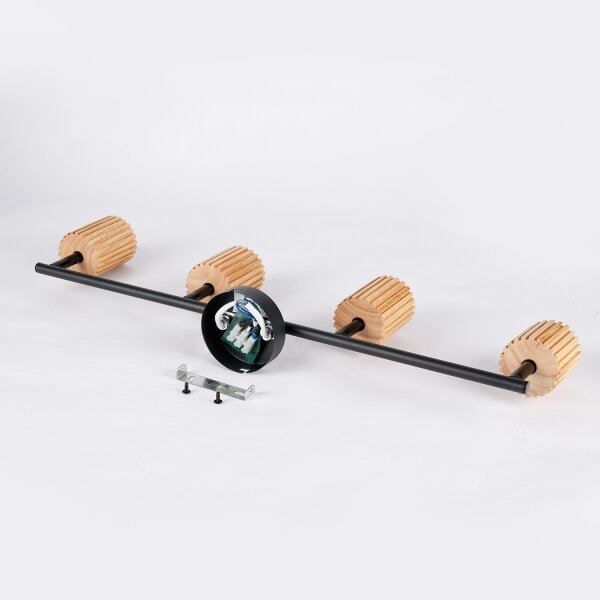 Brilagi - Bodové svítidlo MODERN WOOD 4xGU10/8W/230V dřevo/černá