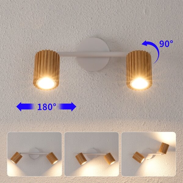 Brilagi - Bodové svítidlo MODERN WOOD 2xGU10/8W/230V dřevo/bílá