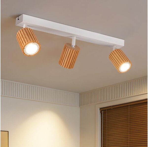 Brilagi - Bodové svítidlo MODERN WOOD 3xGU10/8W/230V dřevo/bílá