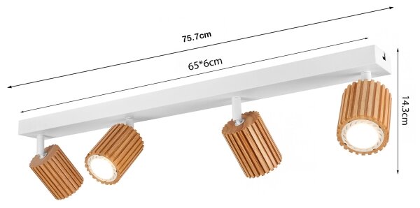 Brilagi - Bodové svítidlo MODERN WOOD 4xGU10/8W/230V dřevo/bílá
