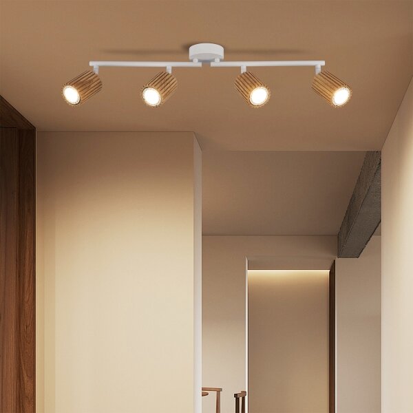 Brilagi - Bodové svítidlo MODERN WOOD 4xGU10/8W/230V dřevo/bílá