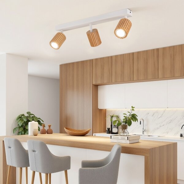 Brilagi - Bodové svítidlo MODERN WOOD 4xGU10/8W/230V dřevo/bílá