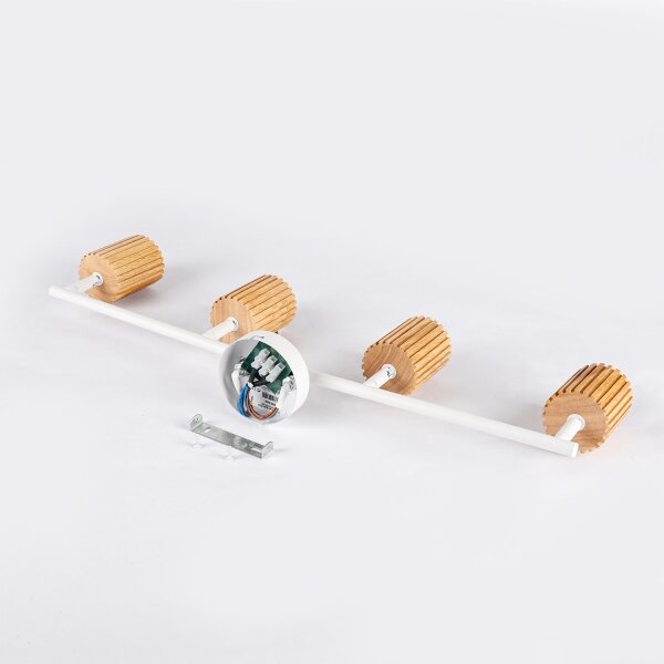 Brilagi - Bodové svítidlo MODERN WOOD 4xGU10/8W/230V dřevo/bílá