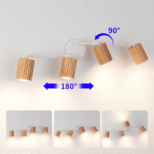Brilagi - Bodové svítidlo MODERN WOOD 4xGU10/8W/230V dřevo/bílá