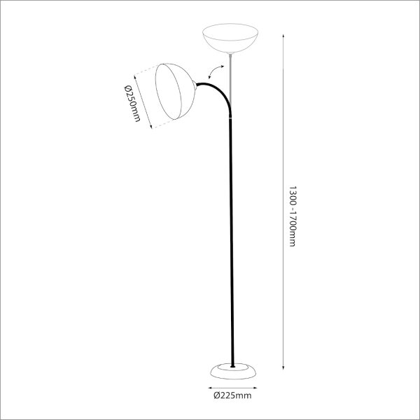Stojací lampa ZACK 1xE27/15W/230V bílá