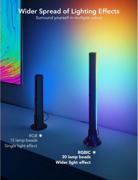 Govee - SMART LED RGBIC Panel 38cm pro TV 43-75" - 2ks Wi-Fi