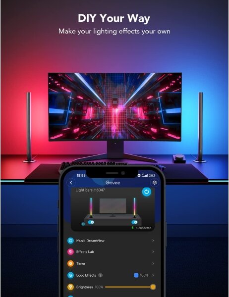 Govee - Smart Gaming WiFi LED Panely + Smart Dual ovladač White Wi-Fi