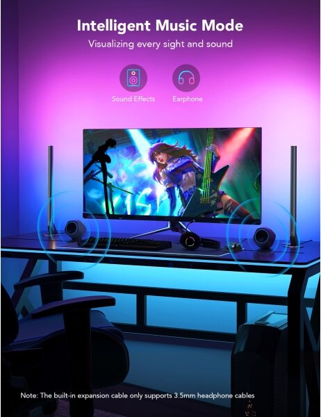 Govee - Smart Gaming WiFi LED Panely + Smart Dual ovladač White Wi-Fi