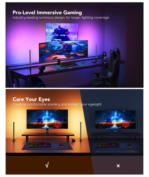 Govee - Smart Gaming WiFi LED Panely + Smart Dual ovladač White Wi-Fi