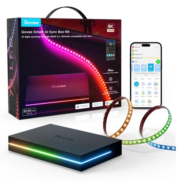 Govee - AI Sync Box 2 Smart TV RGBICW podsvětlení 55-65" Wi-Fi