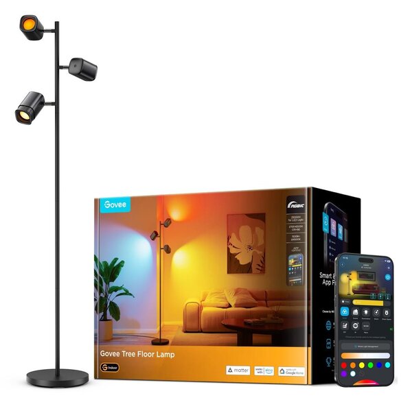 Govee - LED RGBICWW Stmívatelná stojací lampa TREE MATTER LED/48W/230V Wi-Fi
