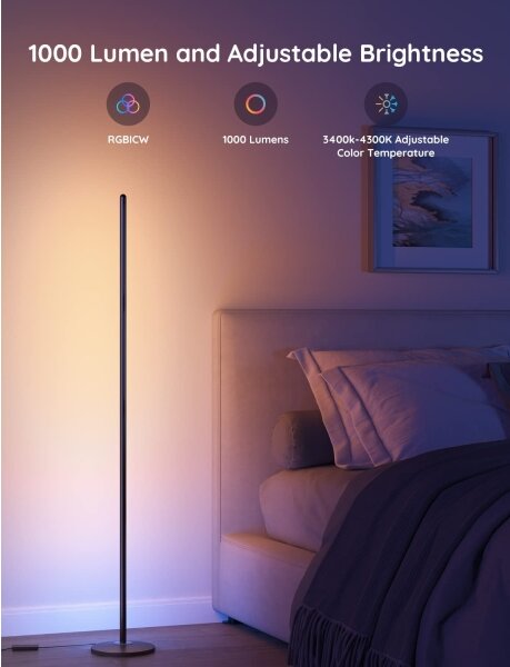 Govee - LED RGBW Stmívatelná stojací lampa LITE MATTER LED/24W/230V Wi-Fi