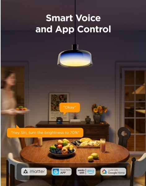 Govee - LED RGBICWW Stmívatelný lustr na lanku LED/21W/230V Matter Wi-Fi