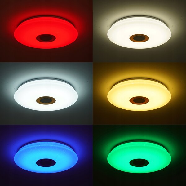 Stropní Svítidlo LED Stropní svítidlo panel 72W NÁSTĚNNÝ RGB CCT svítidlo dálkový ovladač reproduktor