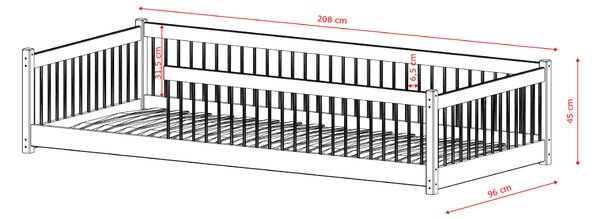Dětská postel 90x200 OTYLA - bílá