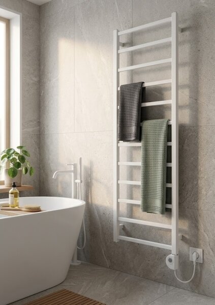 Vertaduro - Koupelnový radiátor s termostatem ZOE 400W 150x50 cm bílá