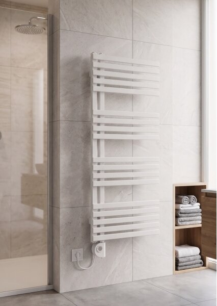 Vertaduro - Koupelnový radiátor s termostatem MICHELLE 600W 97x50 cm bílá