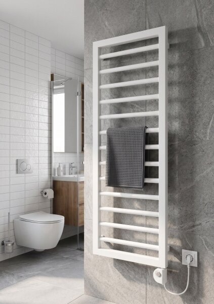 Vertaduro - Koupelnový radiátor s termostatem LUCY 400W 73x50 cm bílá
