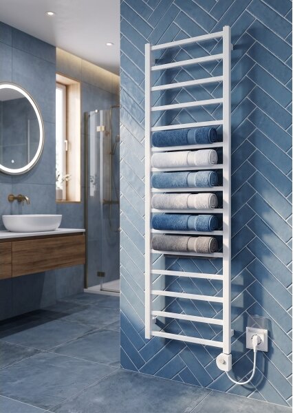 Vertaduro - Koupelnový radiátor s termostatem ZOE 400W 186x50 cm bílá